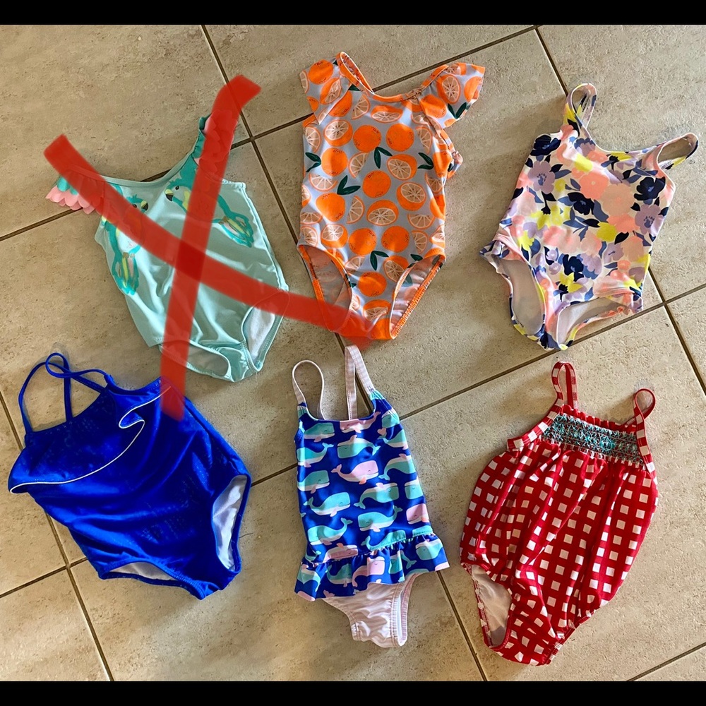 Toddler Girl Swimsuits - 24M/2T - Lot of 5